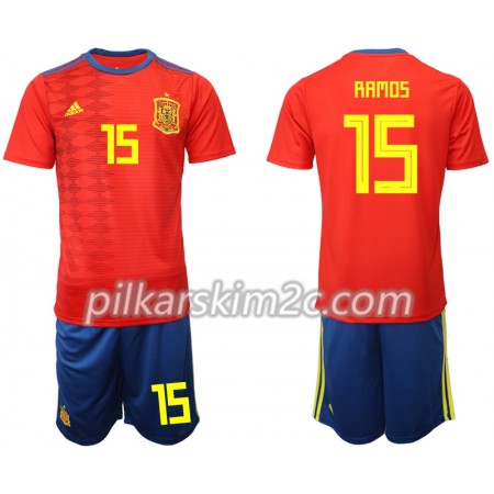 Koszulka Hiszpania RAMOS 15 Dziecięca Główna Koszulki Piłkarskie 2019 Krótki Rękaw